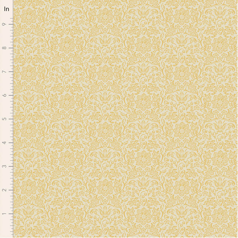 Fabric Tilda Light Yellow Lila Songbird Blenders by the Quarter Yard TIL110159