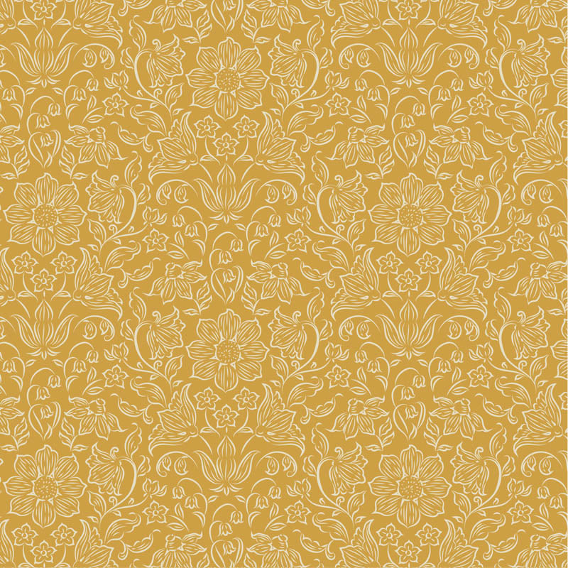 Fabric Tilda Mustard Lila Songbird Blenders by the Quarter Yard TIL110161