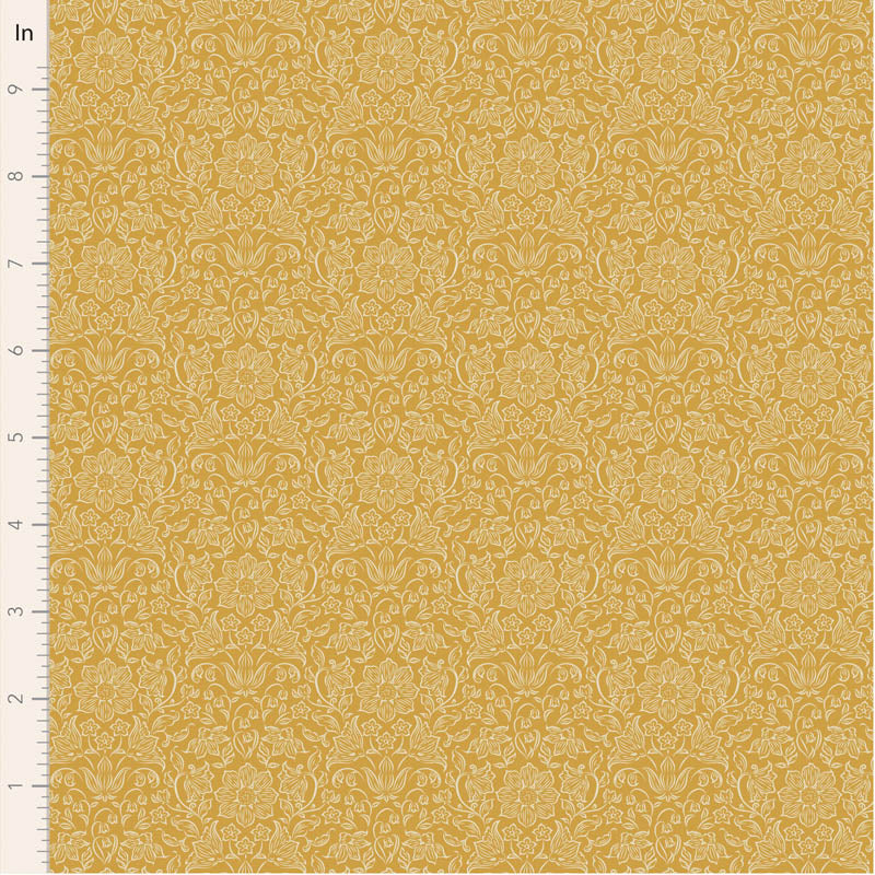 Fabric Tilda Mustard Lila Songbird Blenders by the Quarter Yard TIL110161