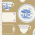 Fabric Tilda Ochre Labels & Ornaments Something Blue by the Quarter Yard TIL110172