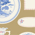 Fabric Tilda Ochre Labels & Ornaments Something Blue by the Quarter Yard TIL110172