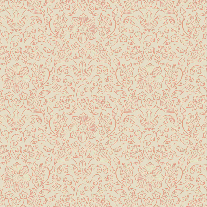 Fabric Tilda Peach Lila Songbird Blenders by the Quarter Yard TIL110150