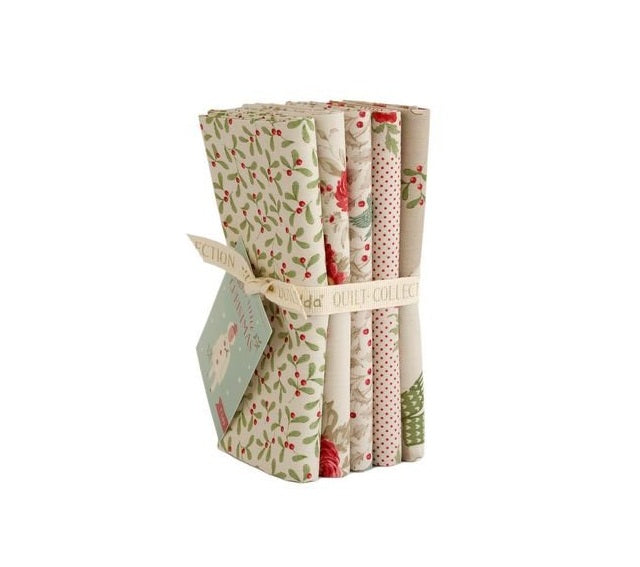 Fabric Tilda Precuts Cream Merry Little Christmas 5pc Fat Quarter Bundle TIL300245