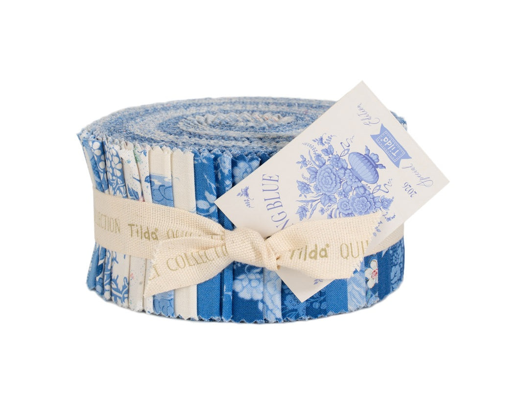 Fabric Tilda Precuts Something Blue 40pc 2.5" Strip Roll TIL300269