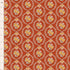Floral patterned fabric with concentric circles on a red background