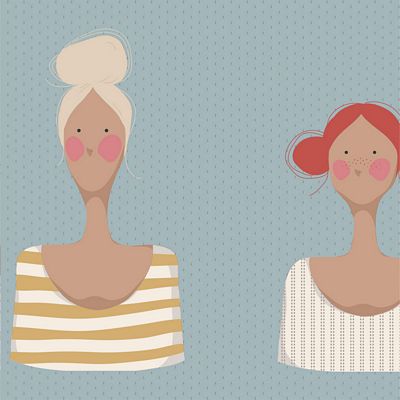 Fabric Tilda Sky Me and My Friend by the Quarter Yard TIL130104