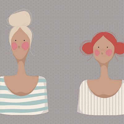 Fabric Tilda Slate Me and My Friend by the Quarter Yard TIL130101