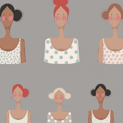 Fabric Tilda Slate Me and My Friend by the Quarter Yard TIL130101