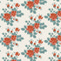 Floral pattern with red and green flowers on a white background