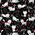 Fabric Timeless Treasures Black Tossed Cats & Hearts Smitten Kitten by the Quarter Yard CAT-CD3833