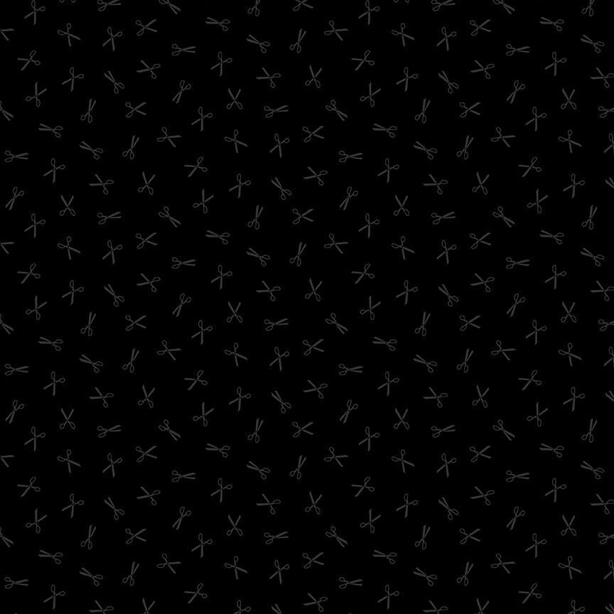 Black background with black scissors pattern