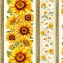 Fabric Timeless Treasures Cream Sunflower 11" Stripe You Are My Sunshine by the Quarter Yard FLEUR-CD3882