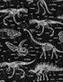 Fabric Timeless Treasures Glow in the Dark Dinosaur Skeletons Dinosaur Dig by the Quarter Yard CG5797-BLACK