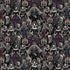 Pattern of skeletons in formal attire with candles on a dark background