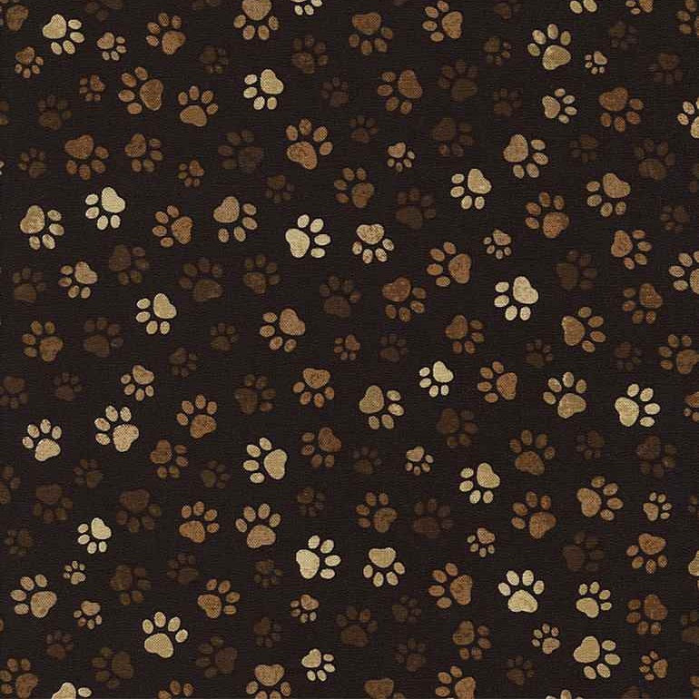 Fabric Timeless Treasures Mud Paw Print Dogs Rule by the Quarter Yard C1846