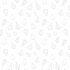 A seamless repeating pattern of minimalist, hand-drawn Christmas trees in light gray outlines on a solid white background.