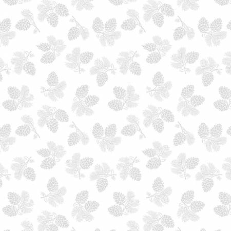 Seamless pattern of white leaves on a white background