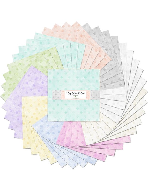 Fabric Wilmington Precuts Dry Brush Dots 10" Karat Gems Pack 512-160-512