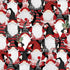 A fabric pattern featuring Christmas gnomes in red and black sweaters
