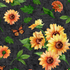 Fabric Wilmington Prints Black Sunflowers Allover Sunshine Whispers by the Quarter Yard 28654-975