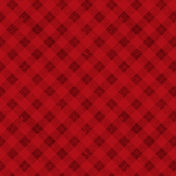 Red fabric with a plaid pattern
