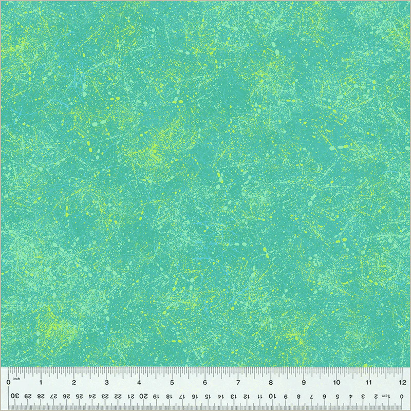 Fabric Windham Aqua Splatter Noteworthy by the Quarter Yard 53857-13