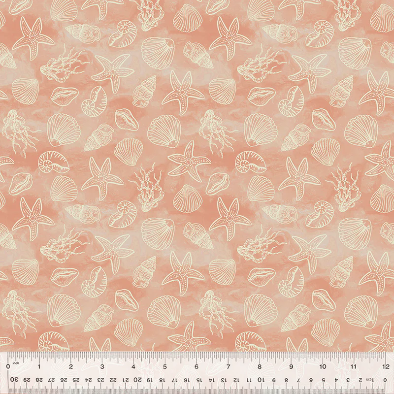 Fabric Windham Coral Shell Collection Ocean Song by the Quarter Yard 54696-6