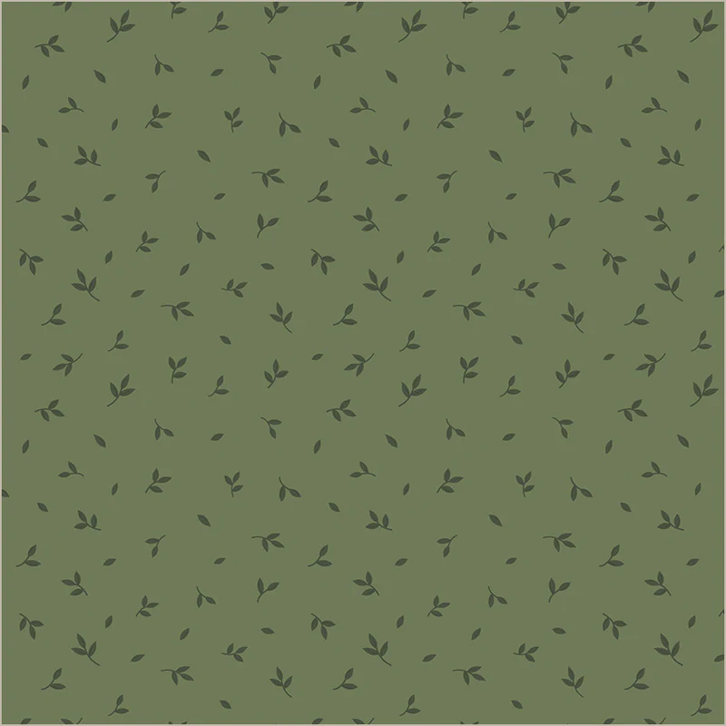Green patterned paper with small leaf designs