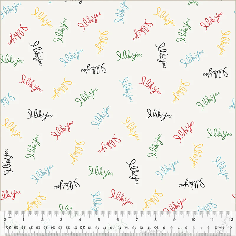 Fabric Windham Ivory I Like You 108" Quilt Back by the Quarter Yard 36141W-XDES