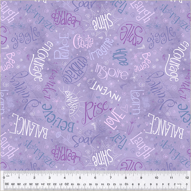 Fabric Windham Lilac Aspirations Noteworthy by the Quarter Yard 53856-6