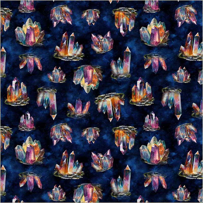 Fabric Windham Midnight Crystal Magic Dragon Kingdom by the Quarter Yard 54825D-1