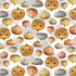 Pattern of jack-o'-lanterns and pumpkins on a white background
