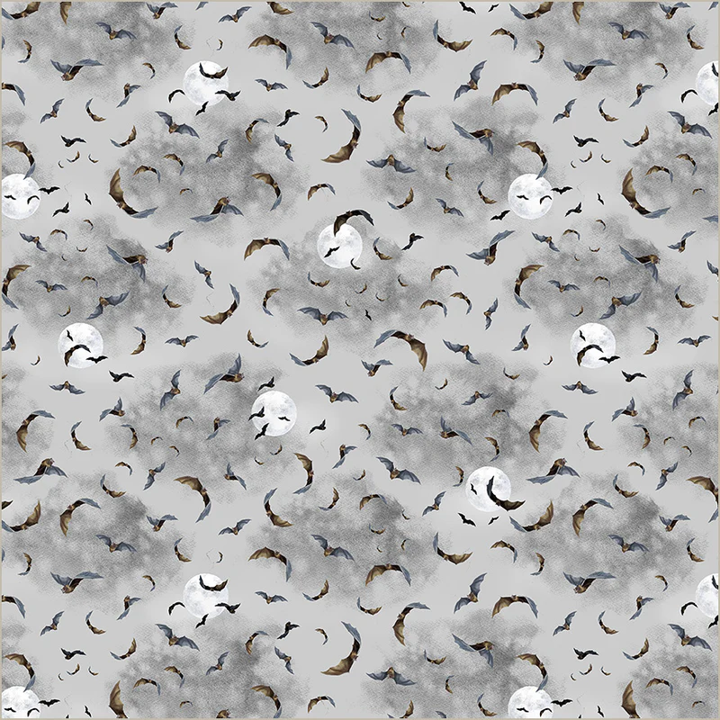 Pattern of bats in flight on a textured gray background