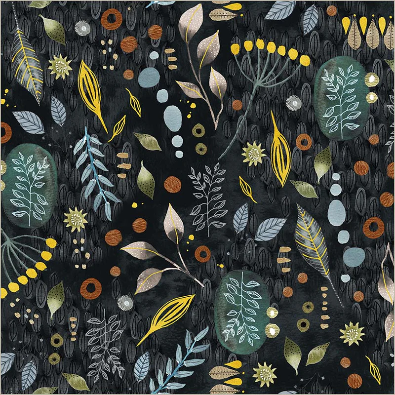 Fabric Windham Onyx Forage Flora & Form by the Quarter Yard 54779DM-3