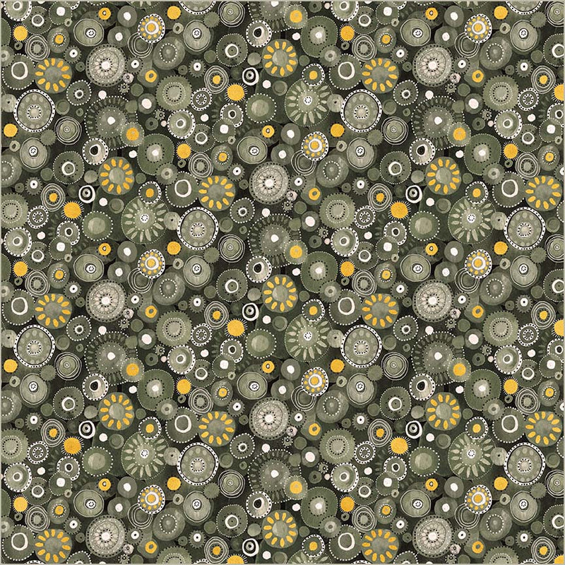Fabric Windham Phtalo Green Dotty Flora & Form by the Quarter Yard 54781DM-4