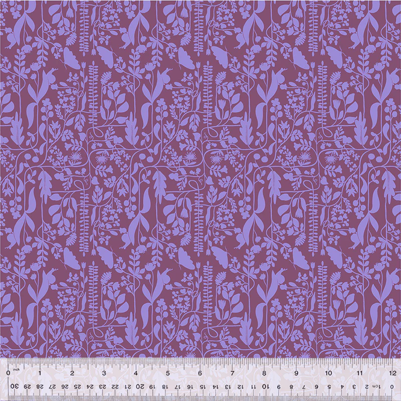 Fabric Windham Plum Meander Insectarium by the Quarter Yard 54657-17