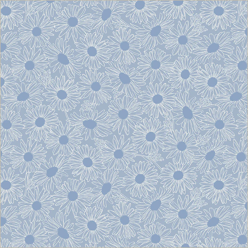 Fabric Windham Powder Blue Daisy Field Front Porch by the Quarter Yard 54862-5