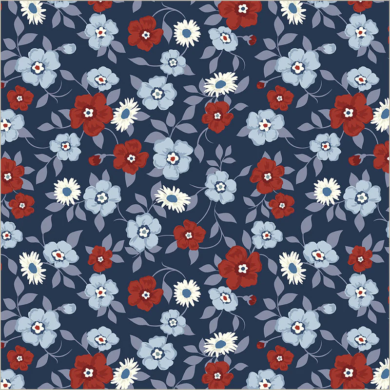 Fabric Windham Powder Blue Ditsy Garden Front Porch by the Quarter Yard 54861-5
