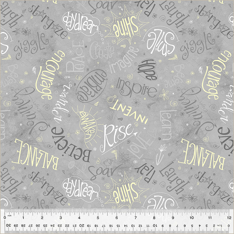 Fabric Windham Smoke Aspirations Noteworthy by the Quarter Yard 53856-9