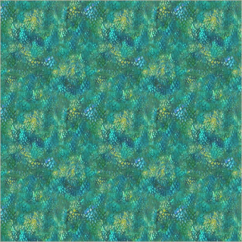 Fabric Windham Teal Dragon Scales Dragon Kingdom by the Quarter Yard 54811D-10