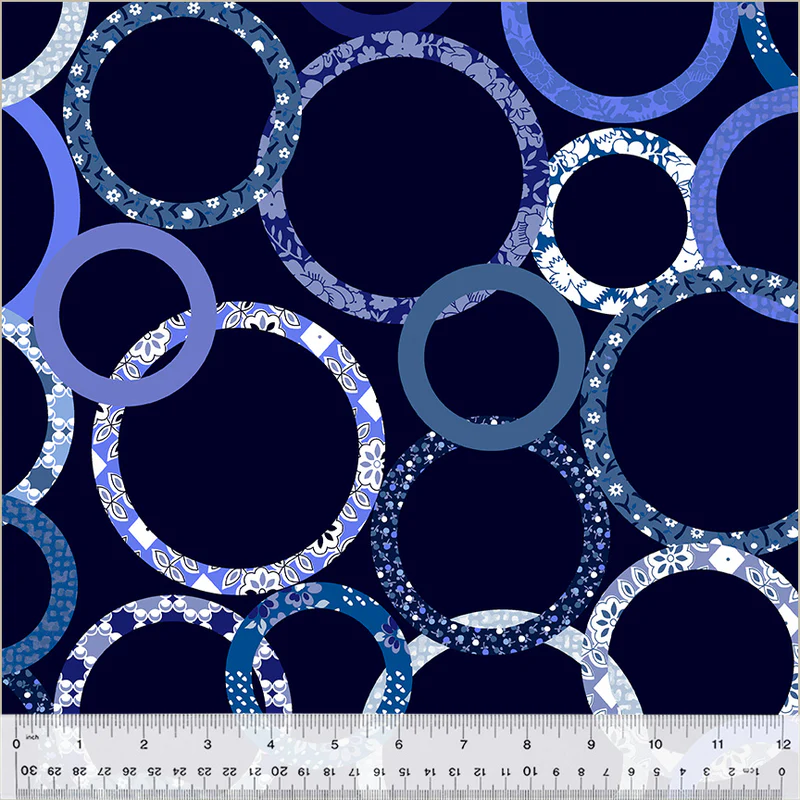 Fabric Windham Twilight Patchwork Rings 108" Quilt Back by the Quarter Yard 52928W-2