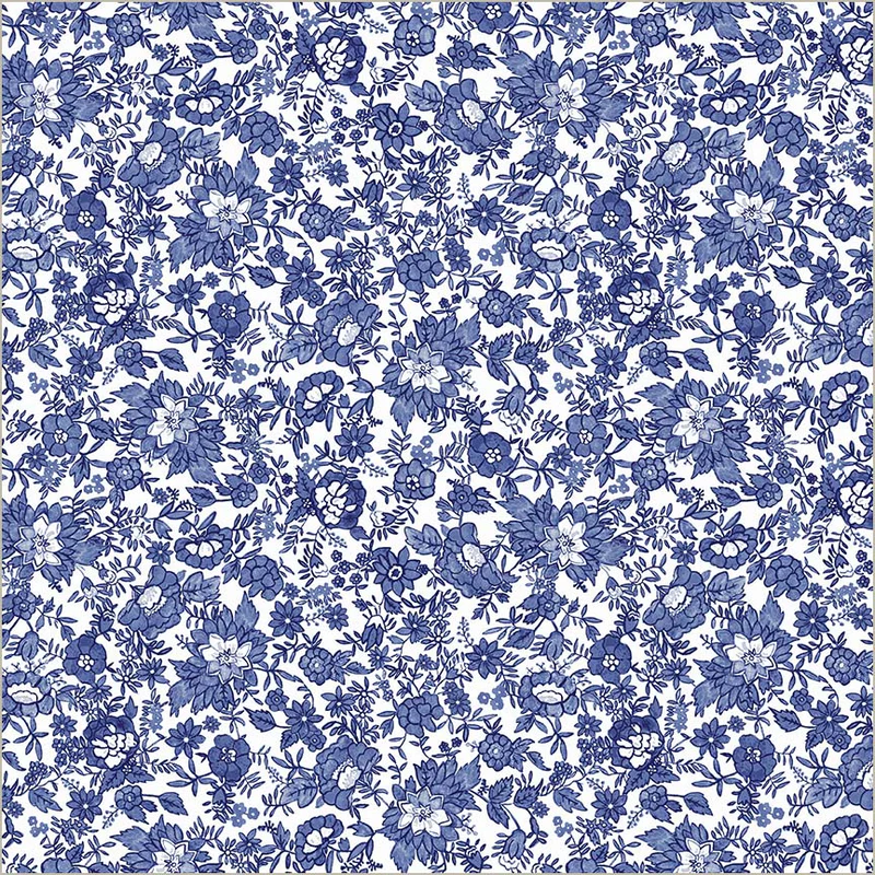 Fabric Windham White Flower Bed China Blue by the Quarter Yard 54936-1