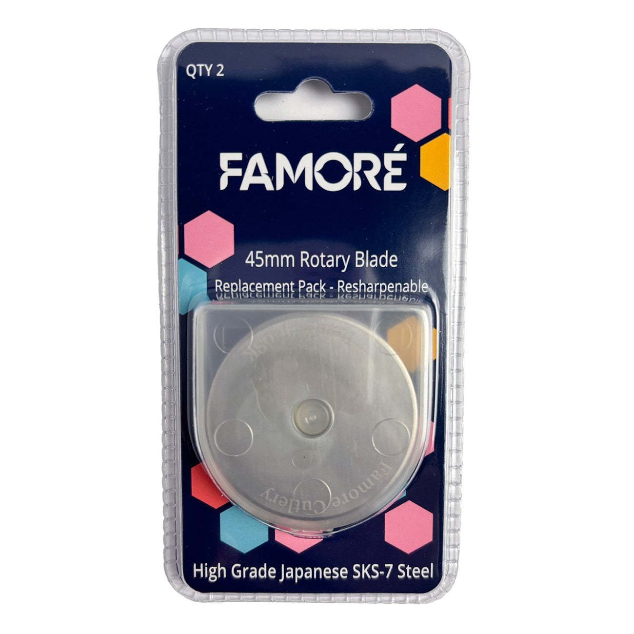 Famore 45mm Japanese Steel Replacement Rotary Blades 2pk 400SK-PK2