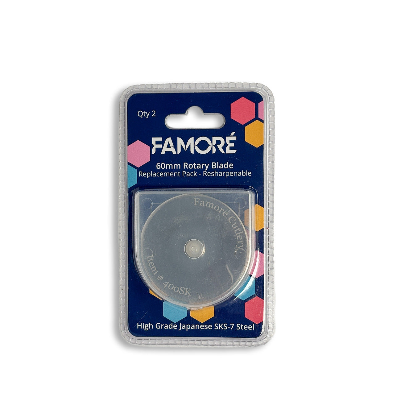 Famore 60mm Japanese Steel Replacement Rotary Blades 2pk 460SK-2PK