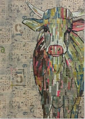 Fiberworks Abilene Cow Collage Applique Pattern LHFW-A30