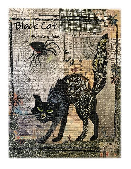 Fiberworks Black Cat Collage Applique Pattern LHFW-BLKCAT
