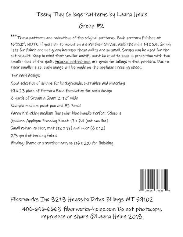Fiberworks Teeny Tiny Collage Pattern Collection Group #2 LHFW-TT2 Supply List