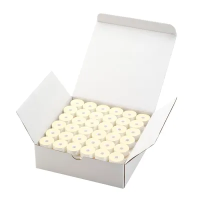 Fil-Tec Economy White Style M Prewound 60wt Paper Sided Embroidery Bobbins 144pc Box 60412