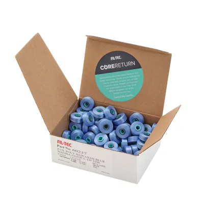 Fil-Tec Magna-Glide Classic Colored Style L Prewound 60wt Embroidery Bobbins 72pc Box Hawaiian Blue