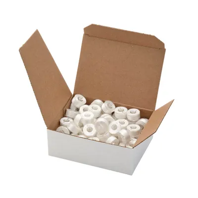 Fil-tec Clear Quilt Class 15 / Size A Prewound 50wt Embroidery Bobbins 80pc Box White